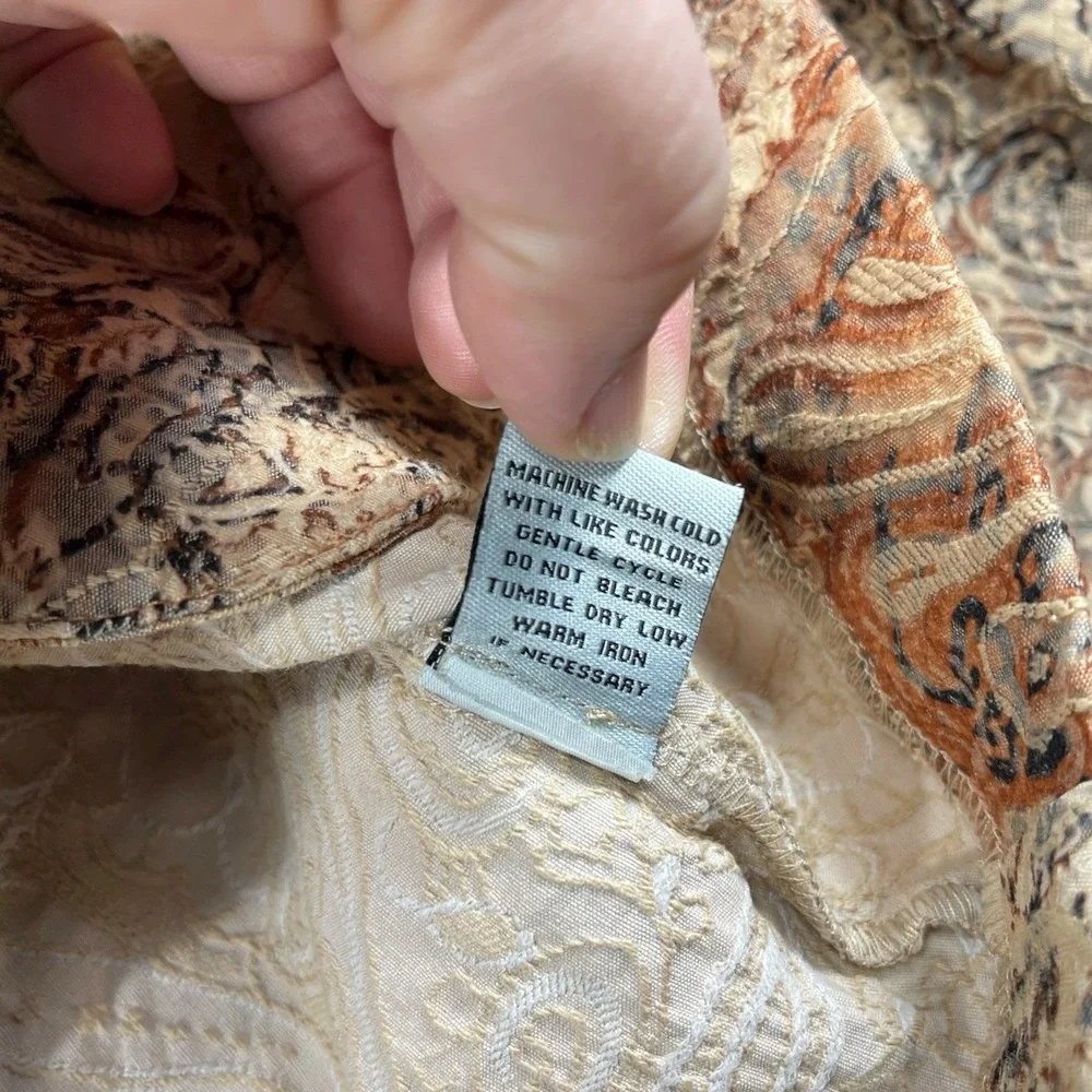 Analogy Medium Brown Embroidered Denim Style Jacket Button Front TexturedCowgirl - Picture 13 of 13